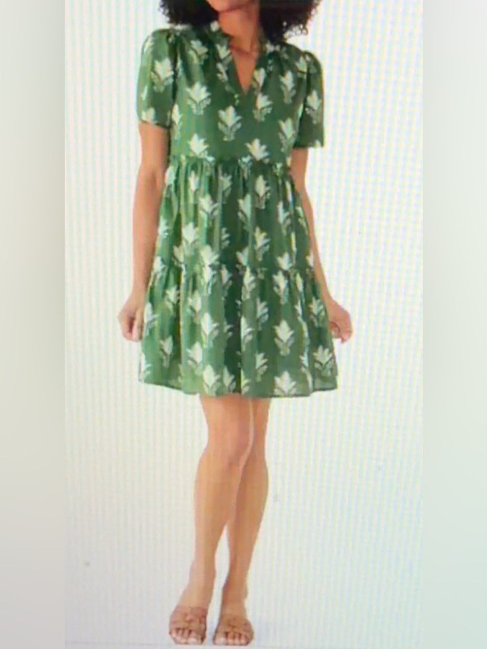 Women’s Short Sleeve Cotton Tiered Mini Dress SzM NWT